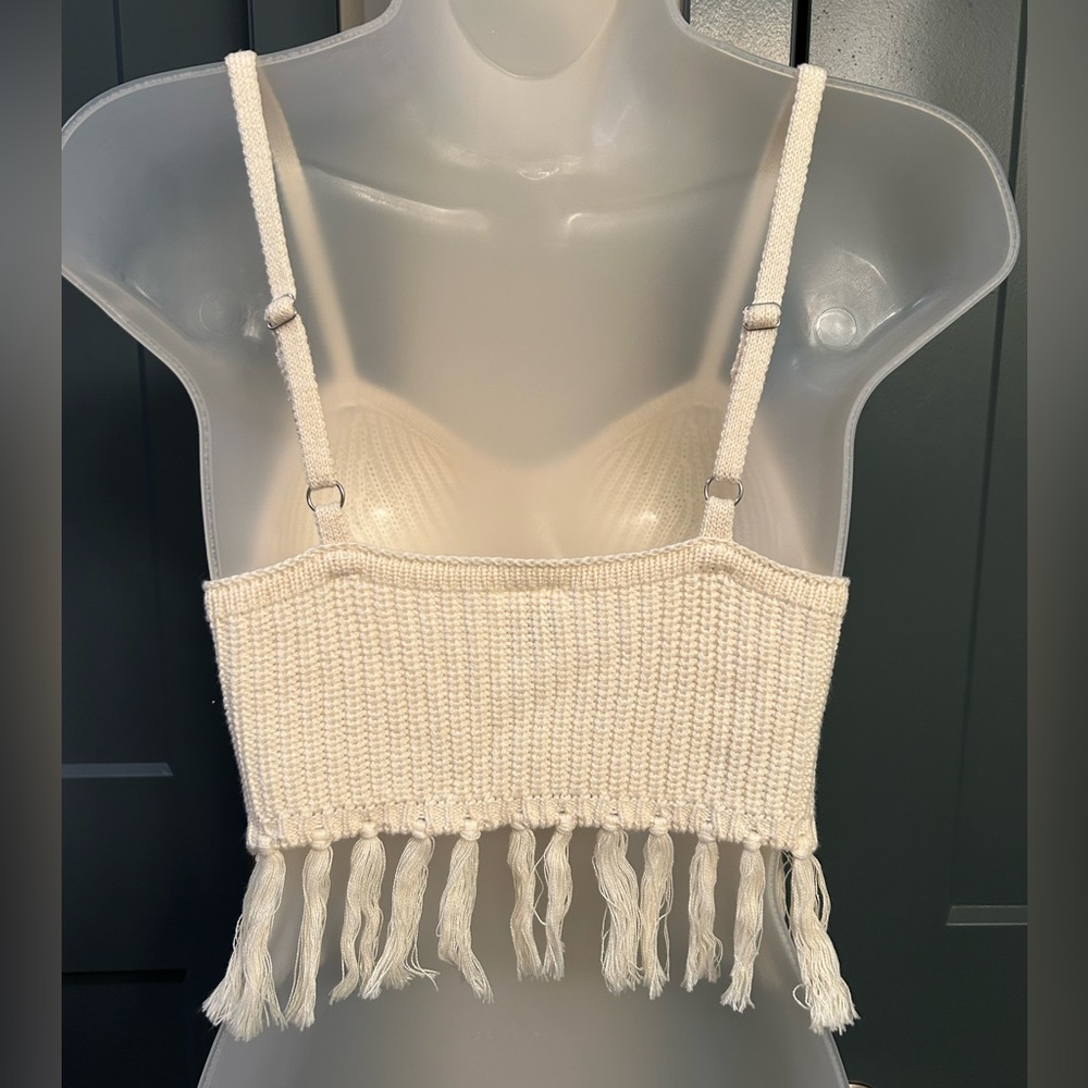 Wild Fable White Fringe Crop Top - Picture 3 of 4